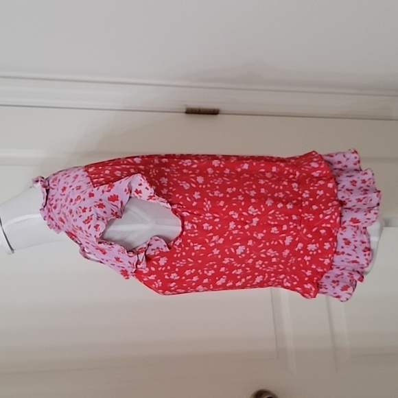 Parker Size S Primrose Combo Blouse, Flutter Sleeve, Gently Used Condition - Picture 4 of 16